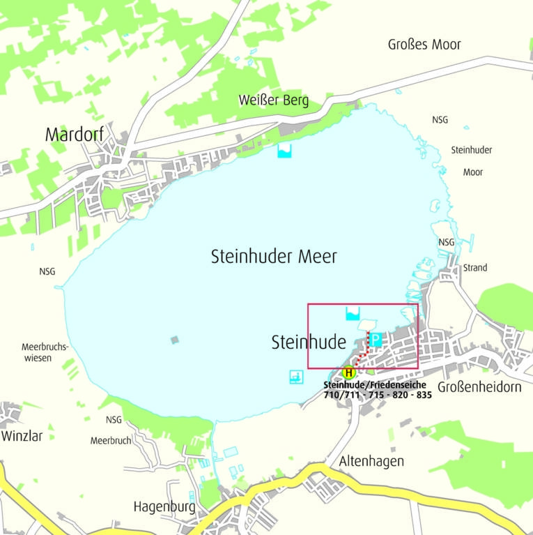 Anfahrtskizze Badeinsel Steinhude
