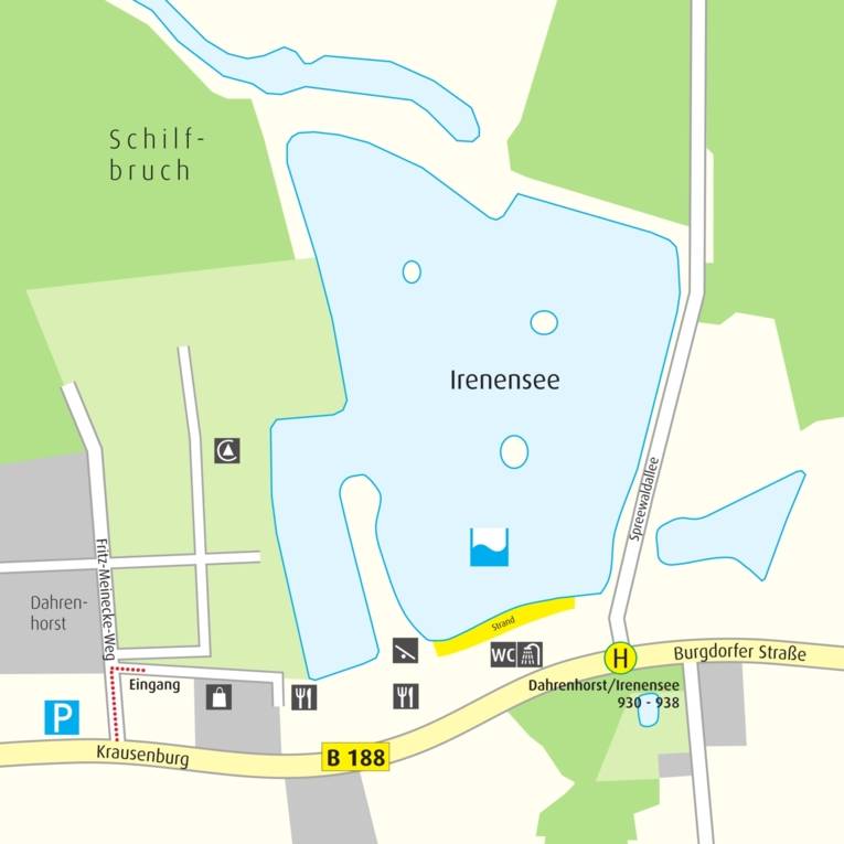 Anfahrtskizze Irenensee