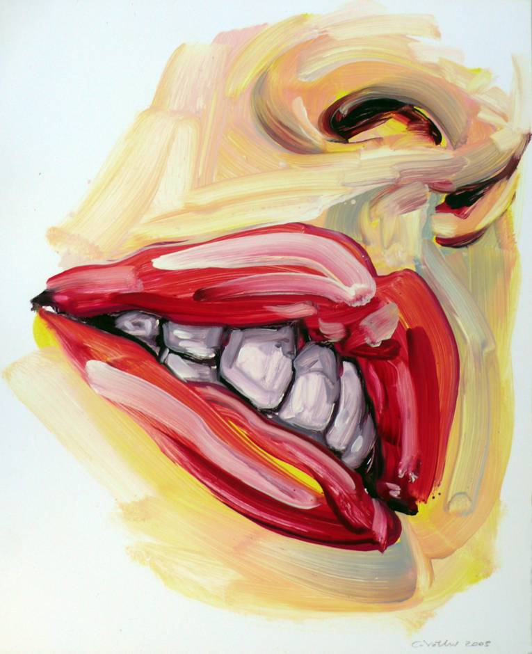 Cornelius Völker (*1965 Kronach), Lippen, 2005, Öl auf Bütten, 80 x 65 cm © VG Bild-Kunst, Bonn 2014