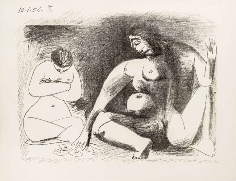 Pablo Picasso (1881 – 1973), Deux Femmes accroupies, 1956, Lithographie, 44 x 55 cm © VG Bild-Kunst, Bonn 2014