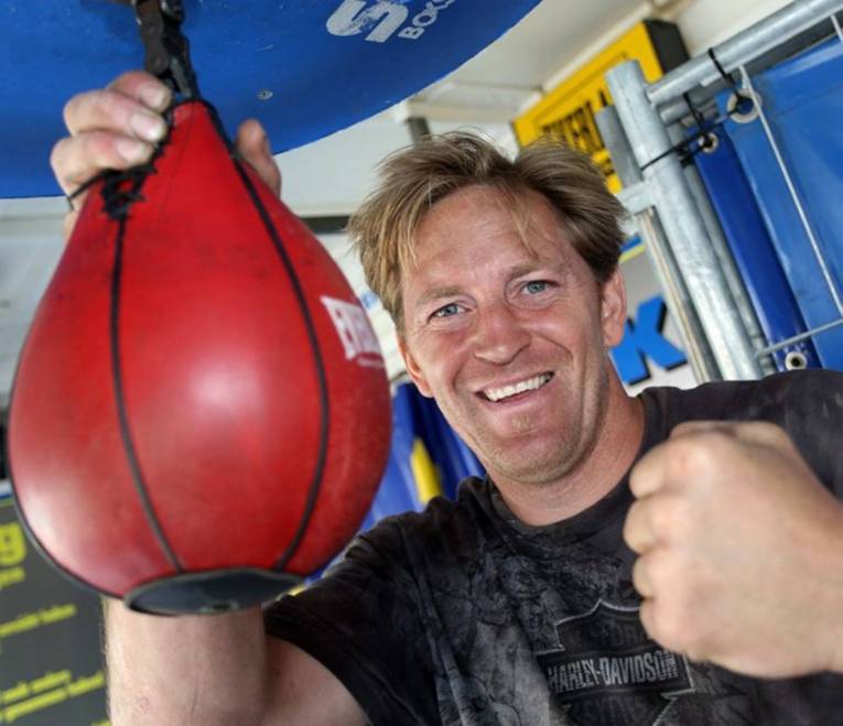 Johann Heinen in der Boxbude