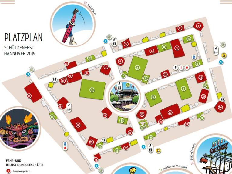 Eine Karte in Comic-Optik.