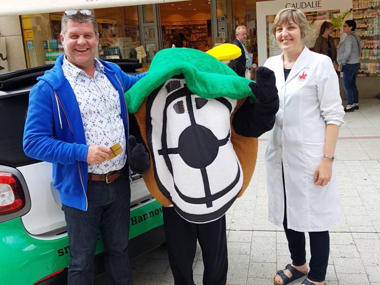 Maskottchen in der City. 