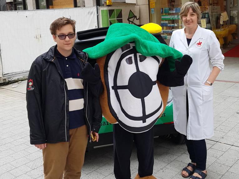 Maskottchen in der City. 