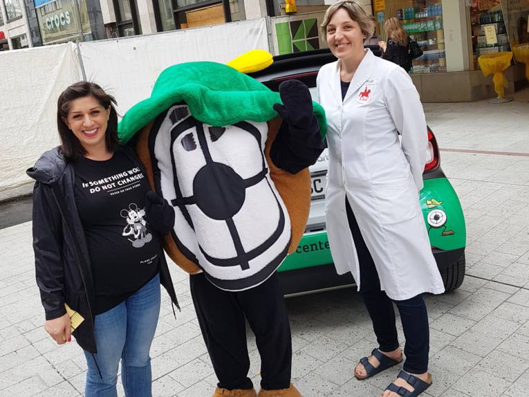 Maskottchen in der City. 