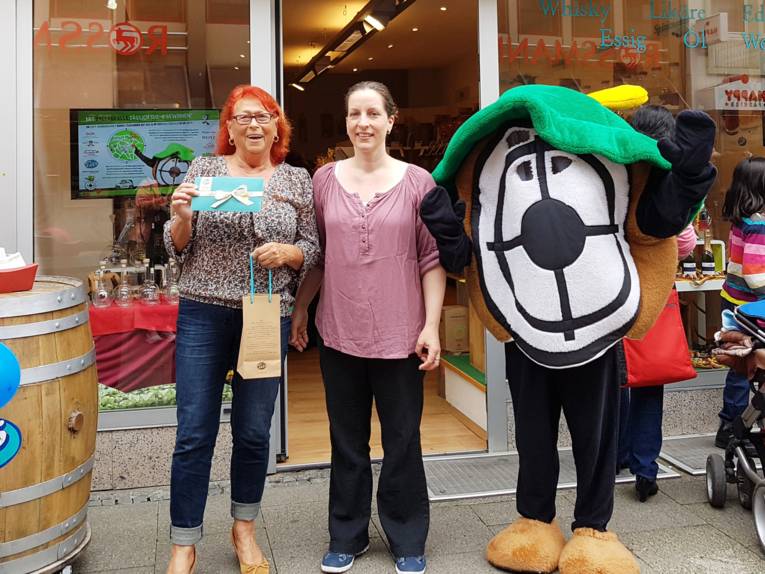 Maskottchen in der City.