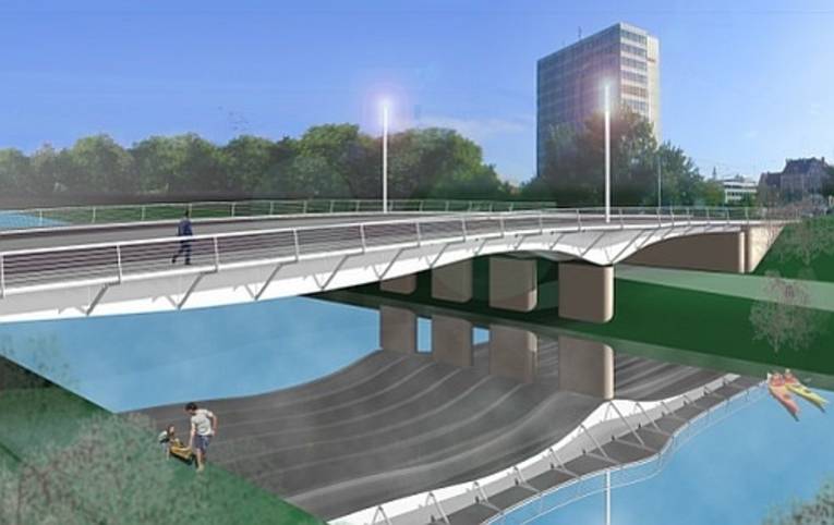 Darstellung der umgebauten Benno-Ohnesorg-Brücke