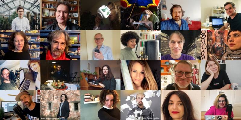 24 Künsterlinnen und Künstler, die meisten Fotos als Selfie aufgenommen.