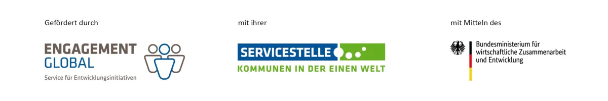 Logos von Engagement Global, Servicestelle Kommunen in der Einen Welt und Bundesministerium f&uuml;r wirtschaftliche Zusammenarbeit und Entwicklung (BMZ)