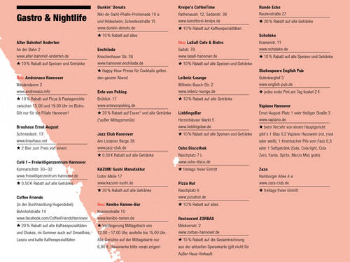 Gastro Nighlife Alle Vorteilsgeber Im Uberblick Hausmarke Studieren In Hannover Wissenschaft Wirtschaft Wissenschaft Hannover De Home Hannover De
