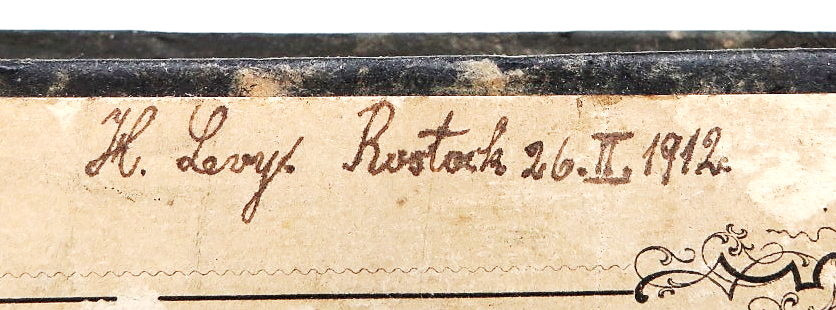  handschriftlicher Eintrag "H. Levy. Rostock 26. II. 1912"
